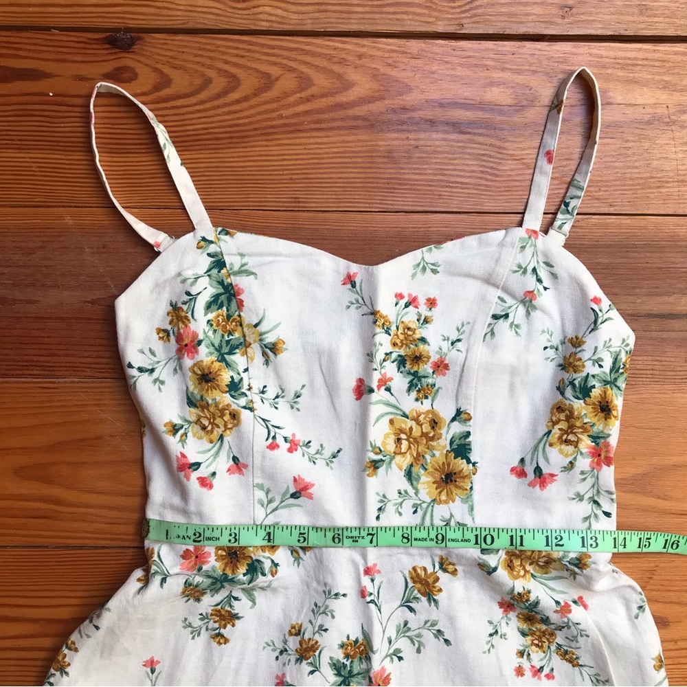 Old Navy Off White Yellow Floral Linen Cami Skater Dress, EUC, M - Picture 7 of 14